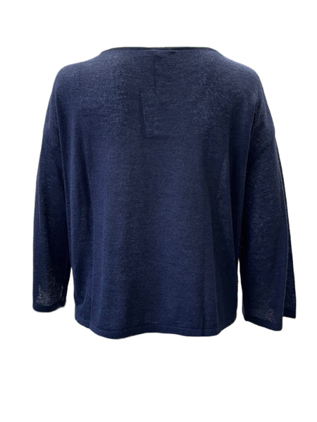 Marina Rinaldi Women's Blue Arabesca Pullover Sweater NWT