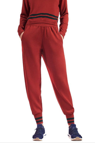 LNDR Women's Dark Red Arctic Knitted Merino Wool Pants #KT897 XS-S NWT