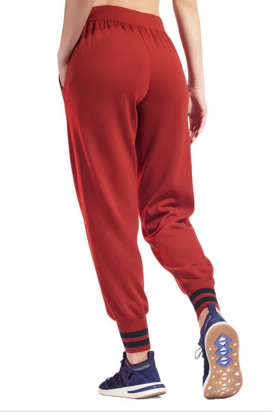 LNDR Women's Dark Red Arctic Knitted Merino Wool Pants #KT897 XS-S NWT