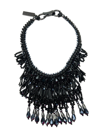 Max Mara Women's Nero Arena Embellished Collar Necklace One Size NWT