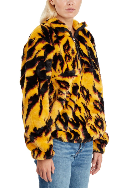 Aries Arise Women's Furry Half Zip $250 NEW