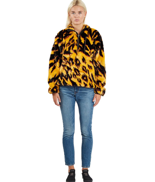 Aries Arise Women's Furry Half Zip $250 NEW