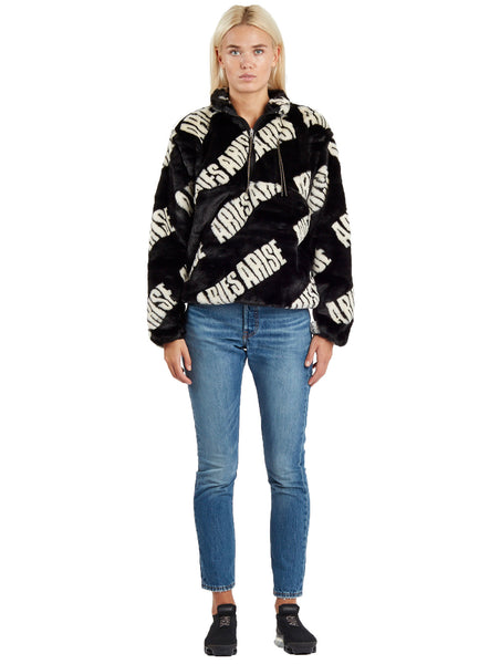 Aries Arise Women's Furry Half Zip $250 NEW