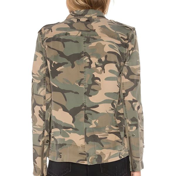 PAM & GELA Women's Green Studded Army Jacket #56731599 NWT