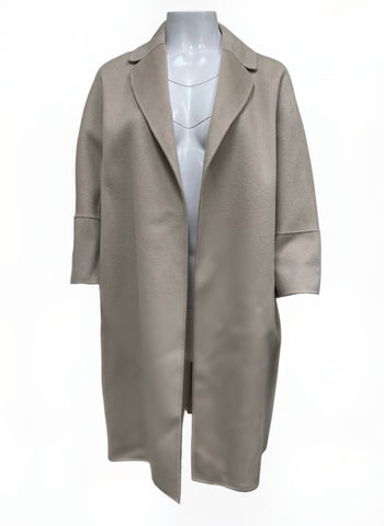 Max Mara Women's Beige Arona Midi Length Virgin Wool Coat NWT