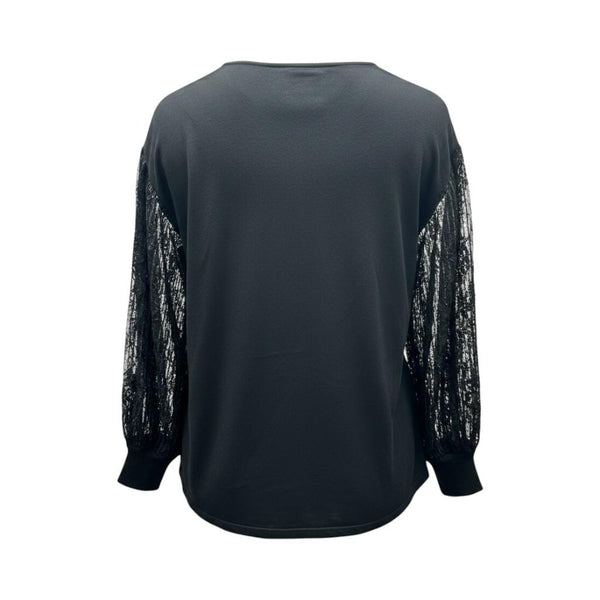 Marina Rinaldi Women's Nero Asia Pullover Sweater NWT
