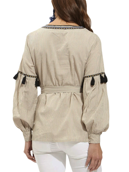 ROBERTA ROLLER RABBIT Women's Sand Asmae Top $165 NEW