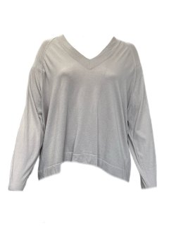 Marina Rinaldi Women's Grey Asse Knitted Long Sleeves Sweater Size XL NWT