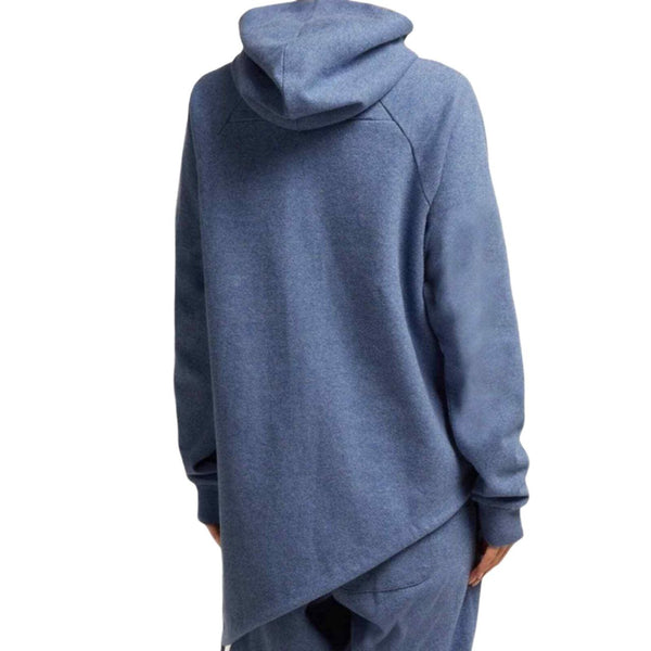 LNDR Women's Blue Marl Asymmetrical Dupla Hoodie #JN719 NWT