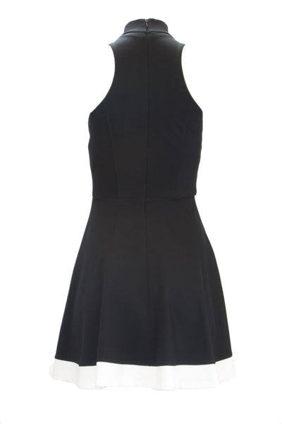 Atina Cristina Women's White Trim Sleeveless A-Line Dress Sz X-Small Black