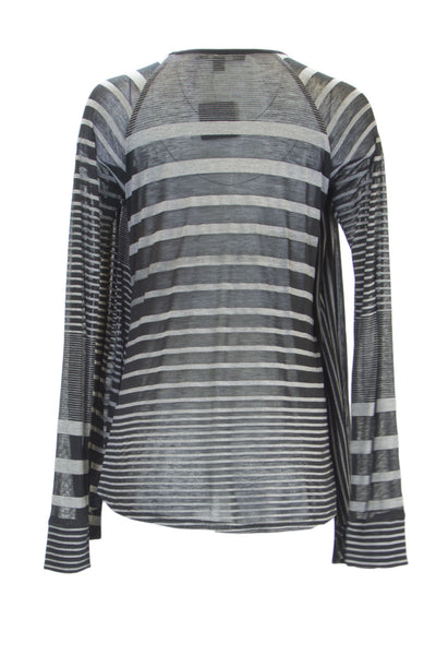 Atina Cristina Women's Charcoal Striped Knit Swing Top Sz XS $125 NWT