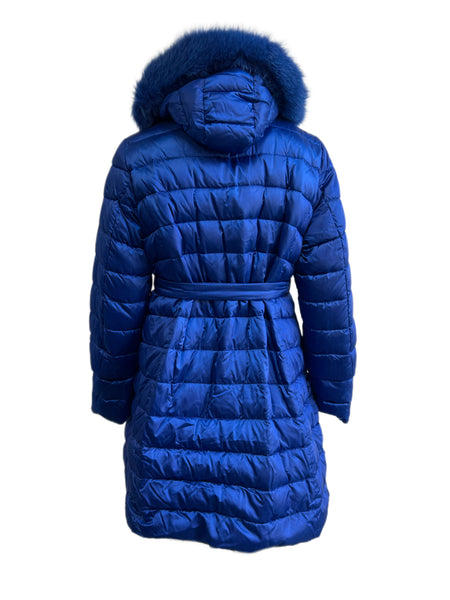 Marina Rinaldi Women's Blue Atlantico Hooded Down Coat Size 12W/21 NWT