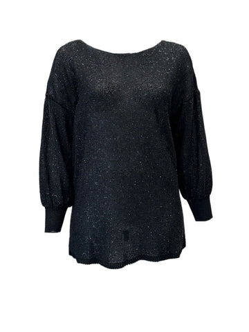 Marina Rinaldi Women's Black Auguri Pullover Sweater NWT