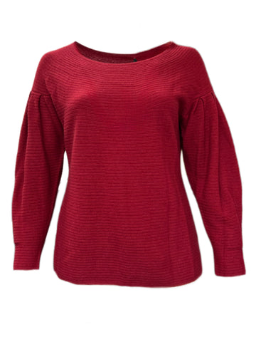 Marina Rinaldi Women's Rosso Scuro Avvolto Knitted Pullover Sweater NWT
