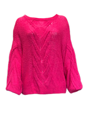Marina Rinaldi Women's Pink Avvolto Knitted Pullover Sweater Size XL NWT