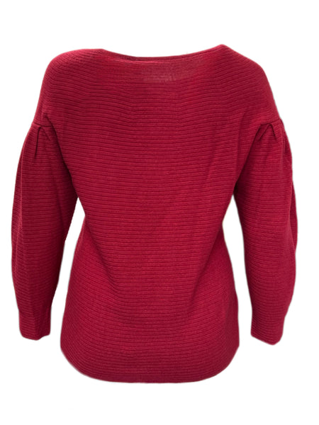 Marina Rinaldi Women's Rosso Scuro Avvolto Knitted Pullover Sweater NWT