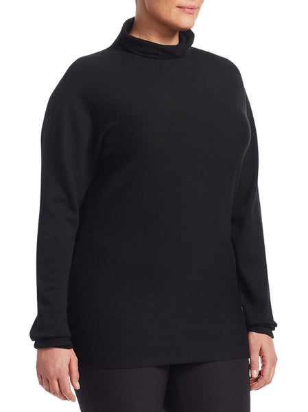 MARINA RINALDI Women's Black Azteco Turtleneck Sweater $565 NWT