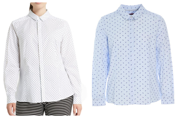 MARINA RINALDI Women's Balia Printed Button Up Blouse $255 NWT