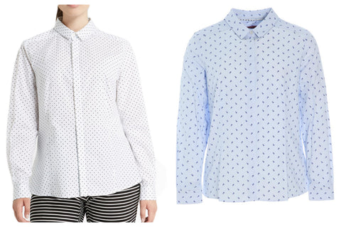 MARINA RINALDI Women's Balia Printed Button Up Blouse $255 NWT