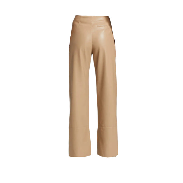 NANUSHKA Women's Beige Sandstone Vegan Leather Pants #1176 S NWT