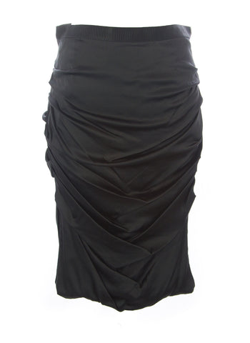 BETTY BLUE Women's Black Drape Silk Skirt 3142910 $205 NEW