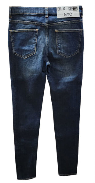 BLK DNM Women's Dark Blue Denim Skinny Slim Fit Full Length Jeans 26x32 NWT