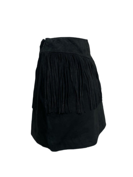 WALTER BAKER Women's Black Fringe Riley Skirt #WB4235 NWT