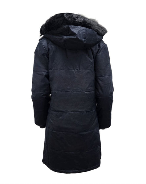 HoodLamb Women's Black Nordic Hemp Warm Vegan Puffer Coat 420 NWT