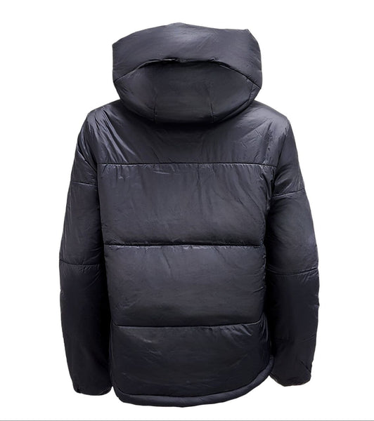 HoodLamb Women's Black High Collar Hemp Recycled Puffer 420 NWT