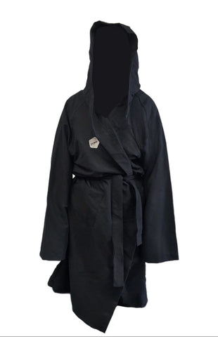 ZUMO Men's Black Microfiber Hooded Breathable Long Sleeve Robe #1212 X-Large NWT