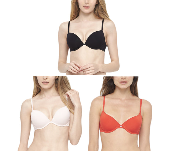 BeMe NYC Women's Essensuals Plunge Light Push Up Bra BMED02 $43 NWT