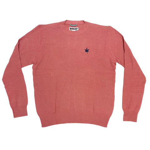 BOAST Men's Pink Solid Crewneck Knit Sweater $145 NEW