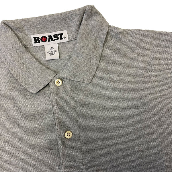 BOAST Men's Heather Grey 2-Button Polo Shirt $75 NEW