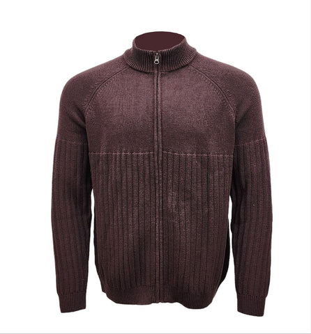 HoodLamb Men's Brown Zip Up Soft Stretchy Hemp Sweater 420 NWT