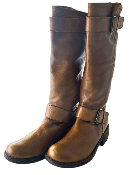 LIEBESKIND Women's Brown Leather Knee High Boots #LK2009 NWOB