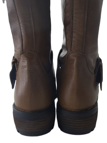 LIEBESKIND Women's Brown Leather Knee High Boots #LK2009 NWOB