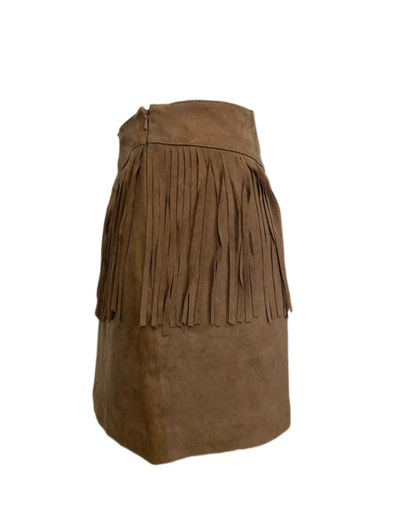 WALTER BAKER Women's Brown Fringe Riley Skirt #WB4235 NWT