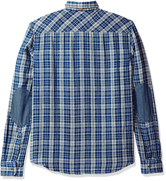 Buffalo David Bitton Men's Indigo Plaid Sabera Button-up Shirt BM19937 $69 NEW