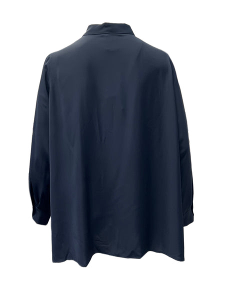 Marina Rinaldi Women's Navy Babordo Button Down Shirt NWT