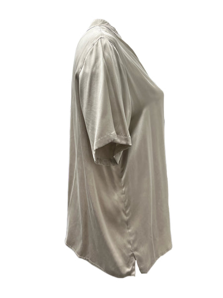 Marina Rinaldi Women's Beige Bacheca Silk Blouse NWT