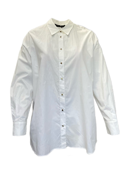 Marina Rinaldi Women's White Baciare Button Down Cotton Shirt NWT