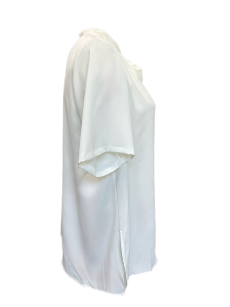 Marina Rinaldi Women's White Baciare Tie Front Blouse Size 18W/27 NWT