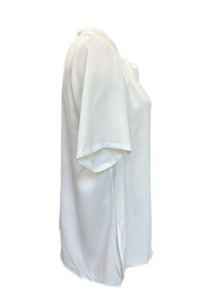 Marina Rinaldi Women's White Baciare Tie Front Blouse Size 18W/27 NWT