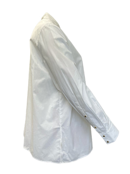 Marina Rinaldi Women's White Baciare Button Down Cotton Shirt NWT