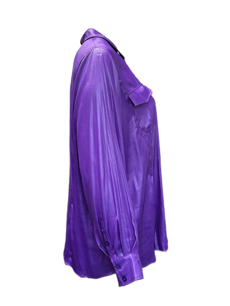 Marina Rinaldi Women's Purple Baciato Button Down Shirt NWT