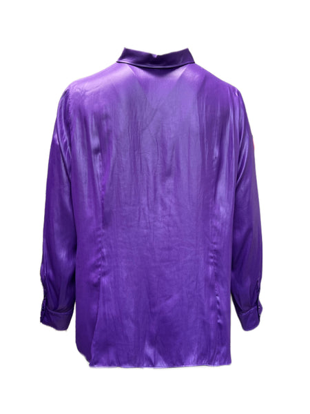 Marina Rinaldi Women's Purple Baciato Button Down Shirt NWT