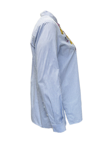 Marina Rinaldi Women's Blue Badiana Cotton Shirt Size 14W/23 NWT