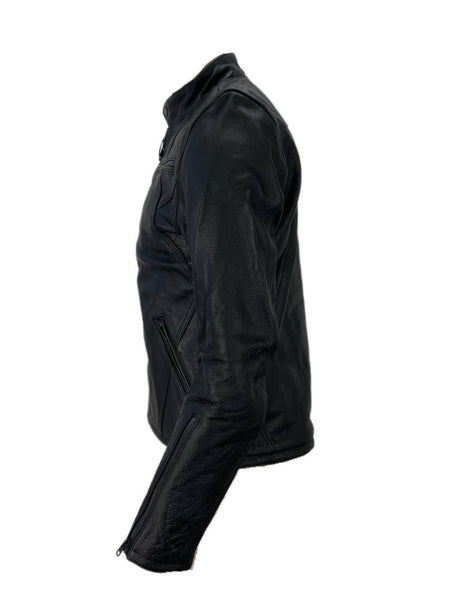 Aether Men's Jet Black Badlands Motorcycle Leather Jacket NWT