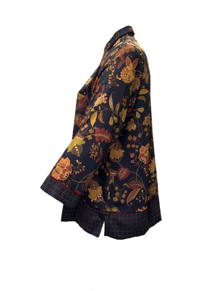 Marina Rinaldi Women's Black Baghdad Button Closure Blouse NWT