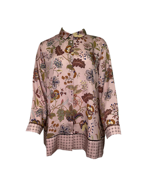 Marina Rinaldi Women's Pink Baghdad Button Closure Blouse NWT